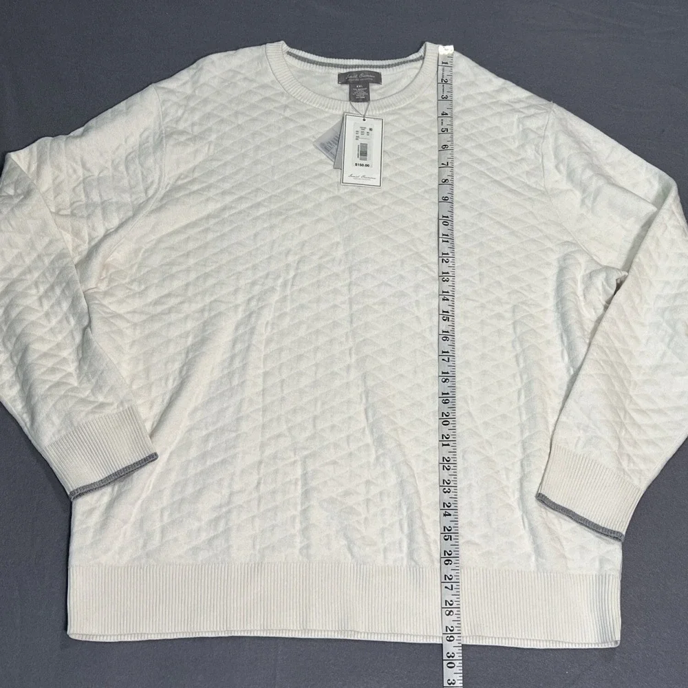 Daniel Cremieux Cotton Cashmere Blend Pullover Sweater Quilted Men's XXL Ivory - Picture 7 of 8